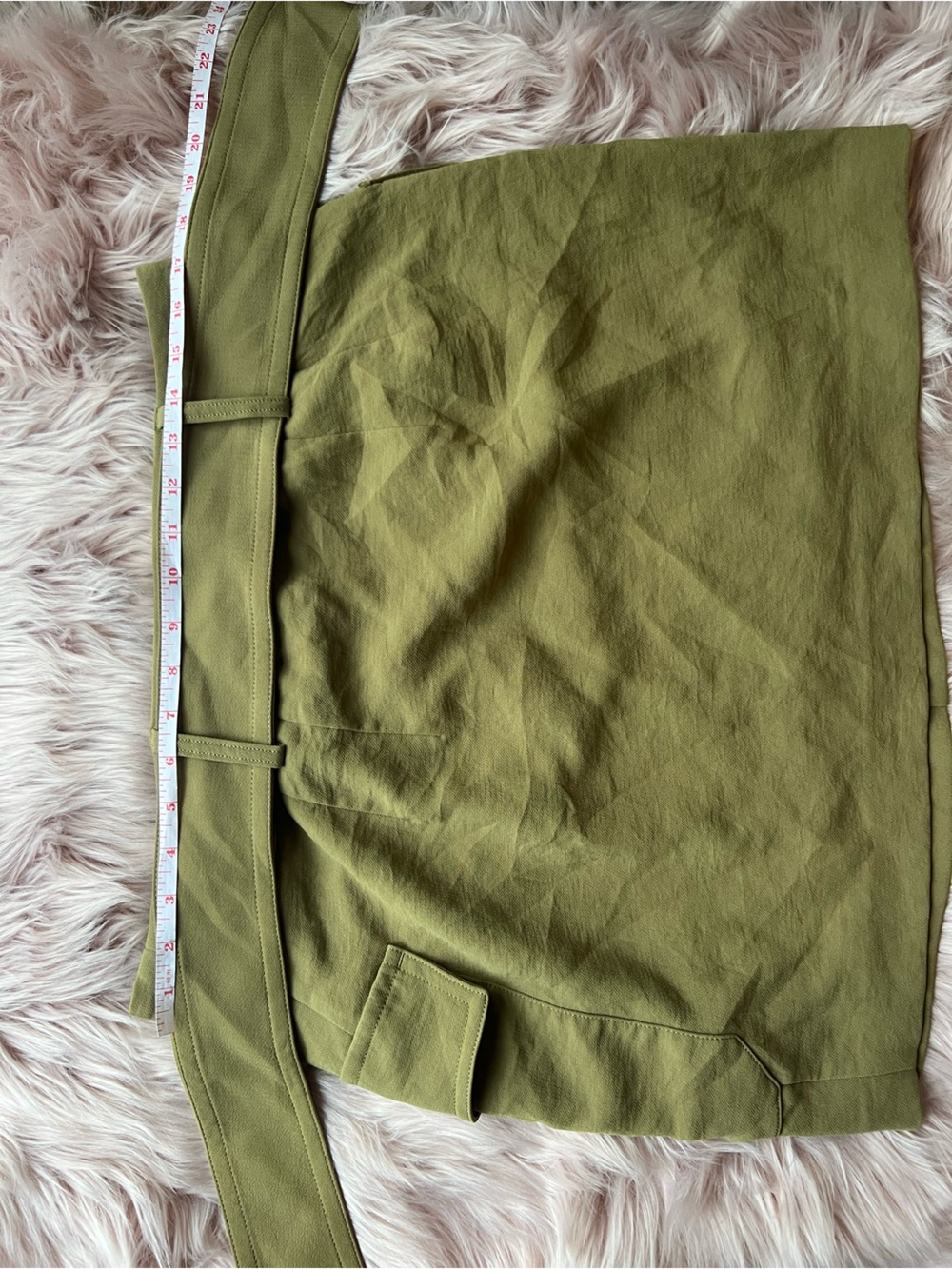 Express Olive Green Belted Utility Mini Skirt 14 - Picture 4 of 5